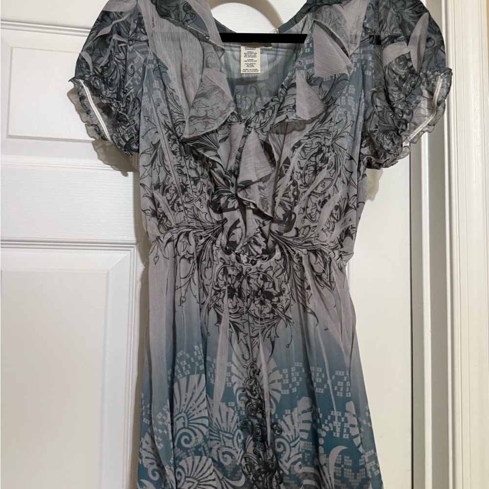Max Studio Gray and Black Blouse